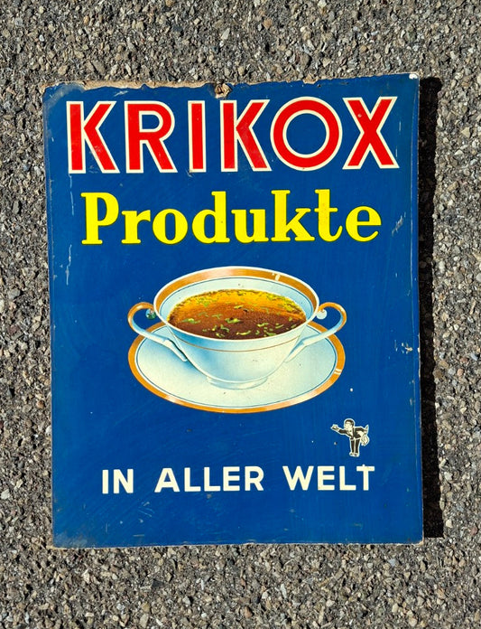 Vintage Krikox Produkte Werbeschild