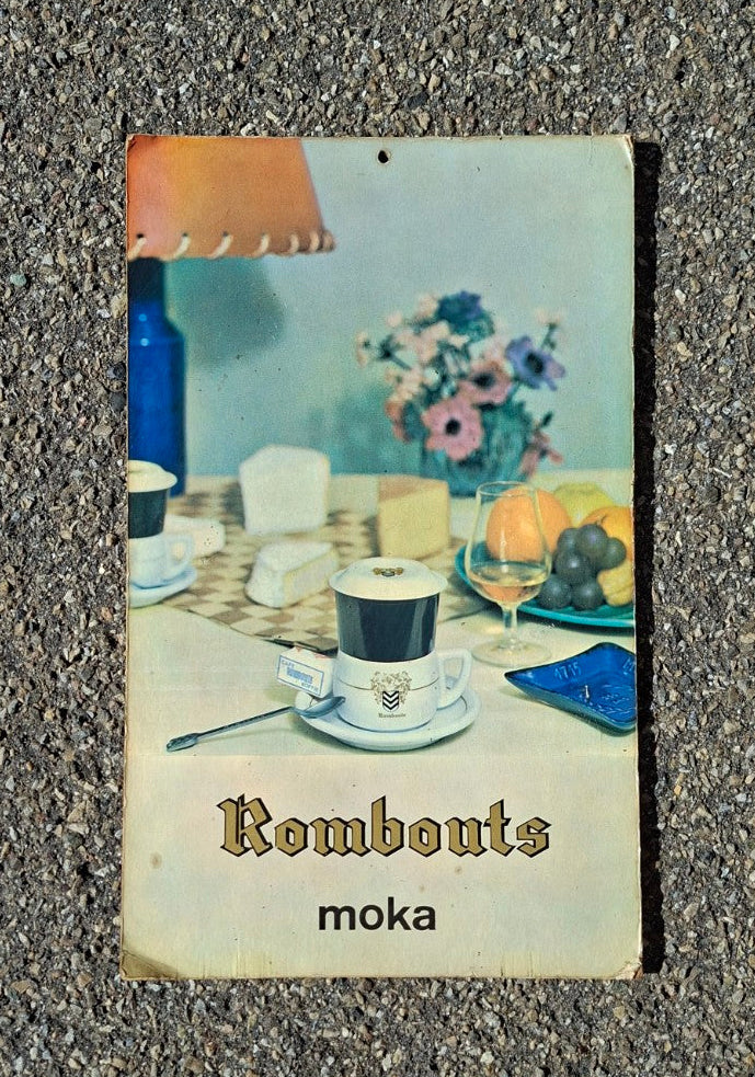 Rombouts Moka Werbeschild 1950er–1960er – belgische Kaffee-Reklame - Artikelbild von Fummel & Gedöns Secondhand-Store