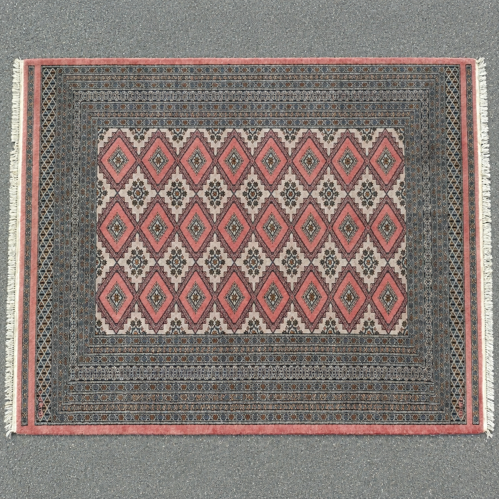 Großer handgeknüpfter Pakistan-Buchara Teppich – 240 × 175 cm - Artikelbild von Fummel & Gedöns Secondhand-Store