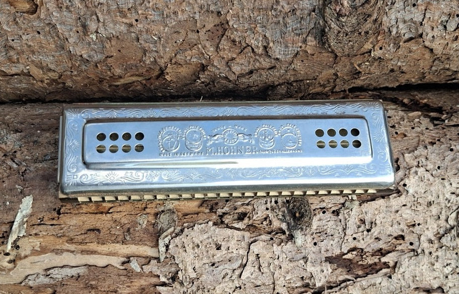 Vintage Hohner Echo Tremolo-Mundharmonika – 17 cm, Made in Germany - Artikelbild von Fummel & Gedöns Secondhand-Store