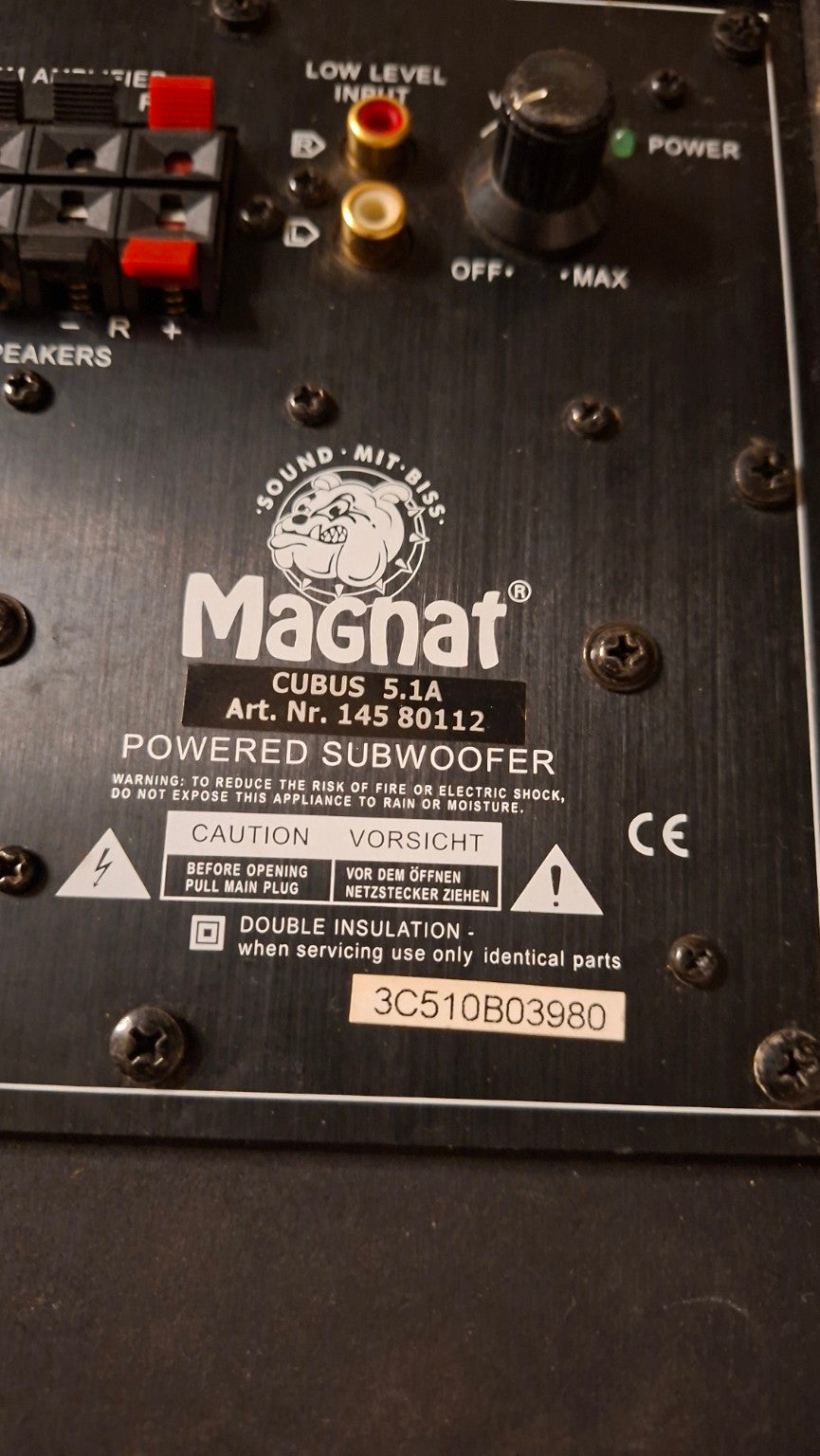 Magnat Cubus 5.1A Aktiv-Subwoofer – Schwarz – geprüft - Artikelbild von Fummel & Gedöns Secondhand-Store