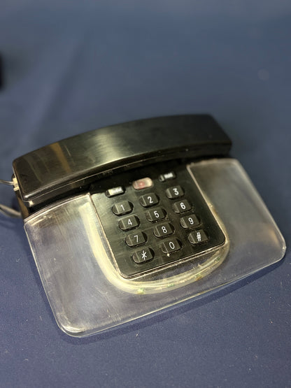 Vintage TRANBON TE-005S Design-Telefon – Acryl & Schwarz, 80er/90er