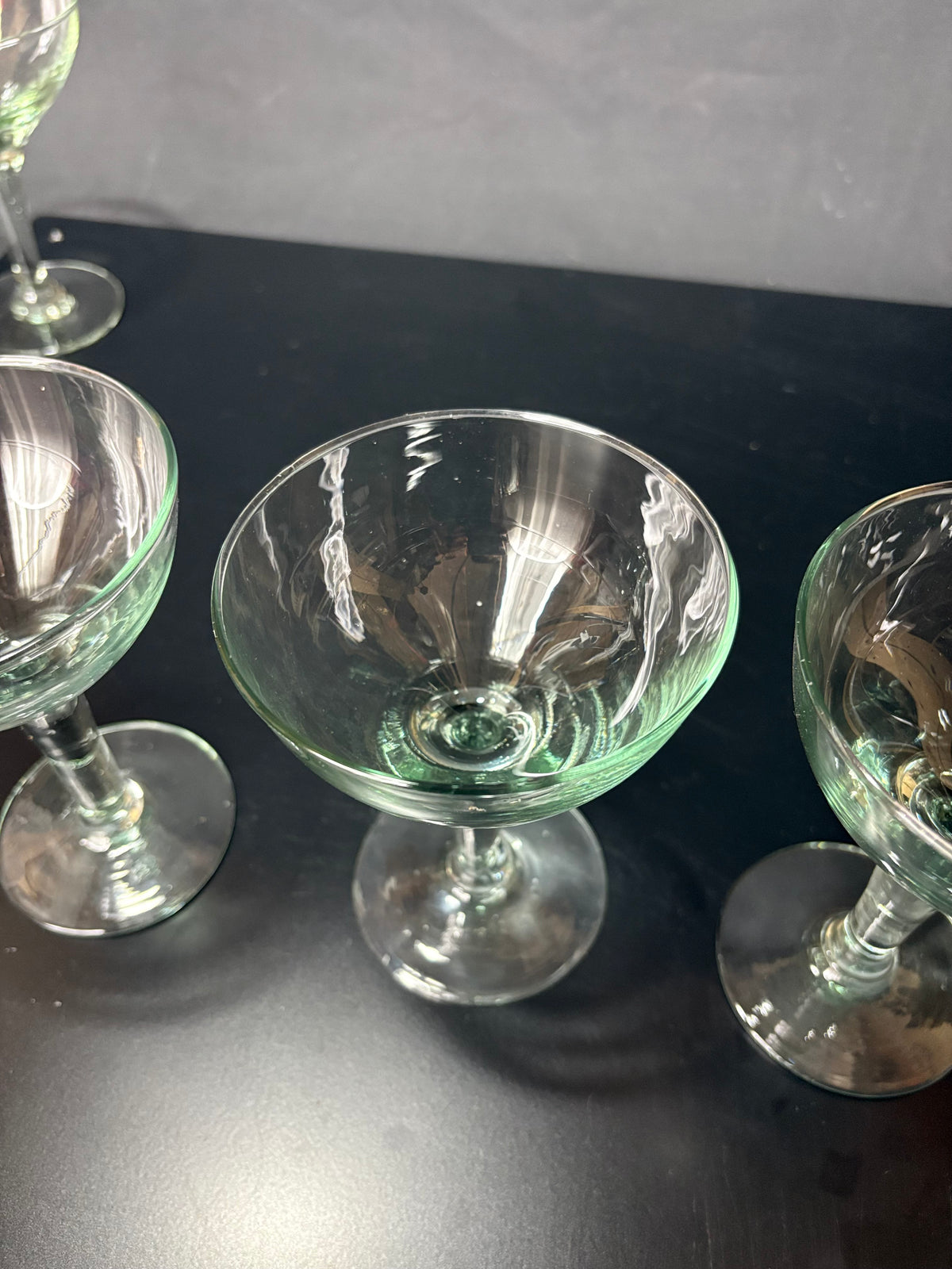 7er Set Vintage Margaritagläser aus Uranglas – 13,5 cm - Artikelbild von Fummel & Gedöns Secondhand-Store