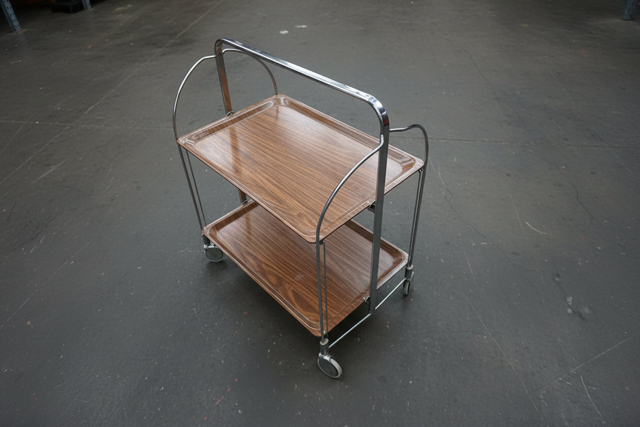Bremshey &amp; Co - Vintage Servierwagen - Dinett - Metall, Gerlinol (Holz) - Artikelbild von Fummel & Gedöns Secondhand-Store