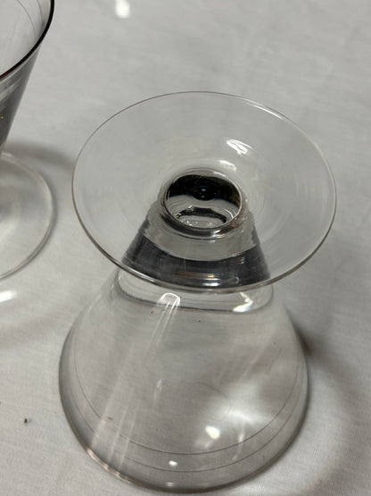 5er Set Vintage Cocktail-Gläser mit Silberrand & Liniendekor, 1940er–1960er – Produktfoto 5