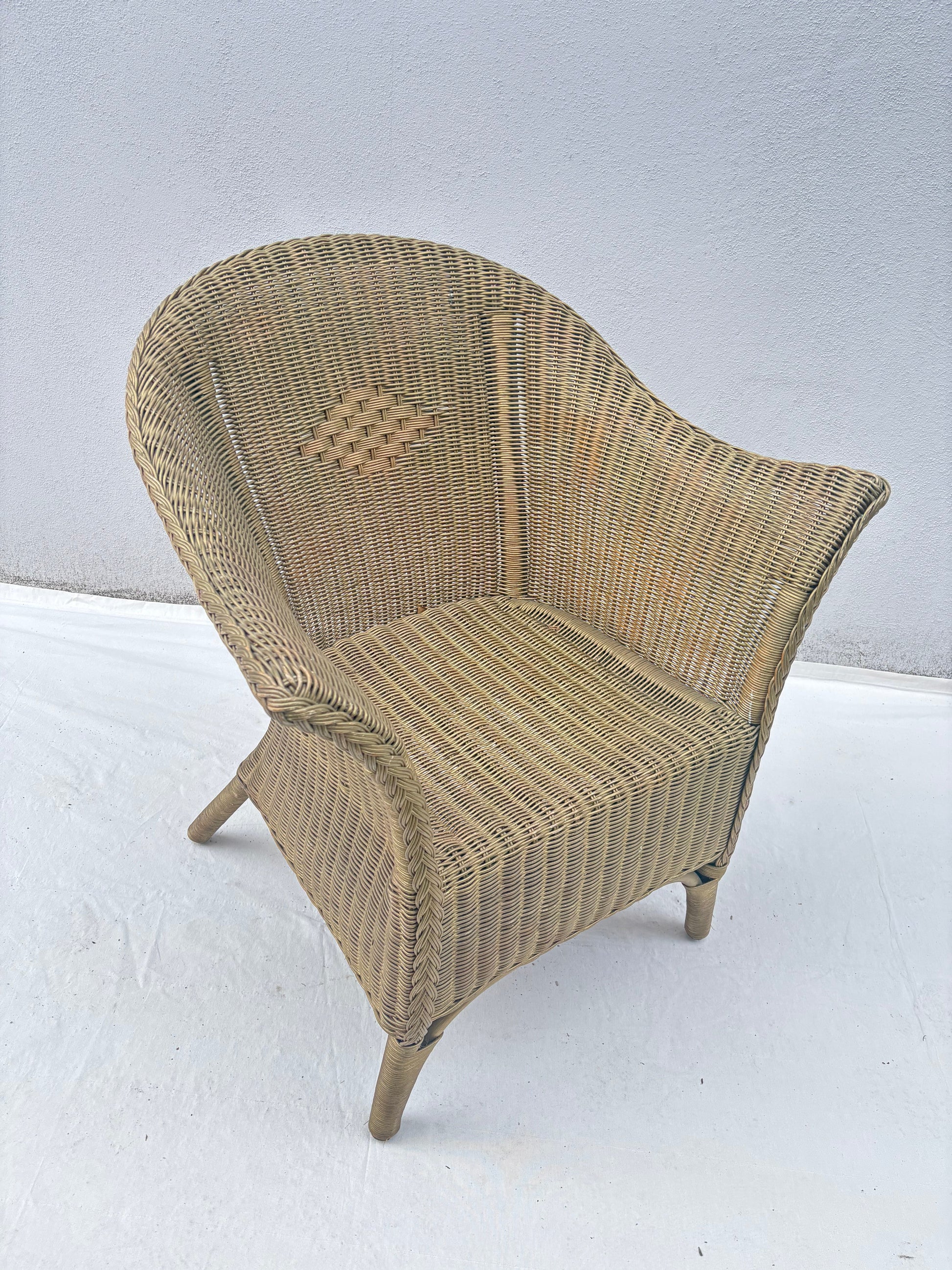 Vintage 2er Set Rattansessel – Fächerlehne mit Rautenmotiv - Artikelbild von Fummel & Gedöns Secondhand-Store
