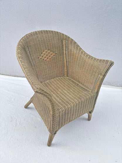 2er Rattansessel Vintage Detail