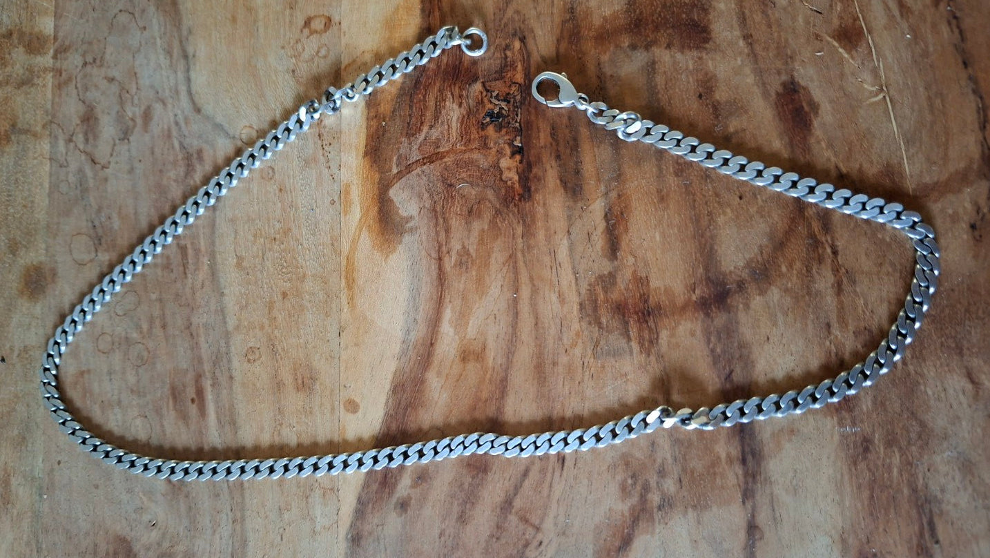 925 Silber Panzerkette, 50,5 cm lang, 5,5 mm breit, 23 g