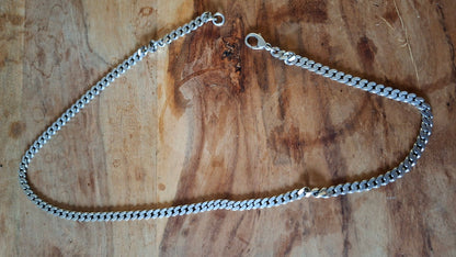 925 Silber Panzerkette, 50,5 cm lang, 5,5 mm breit, 23 g
