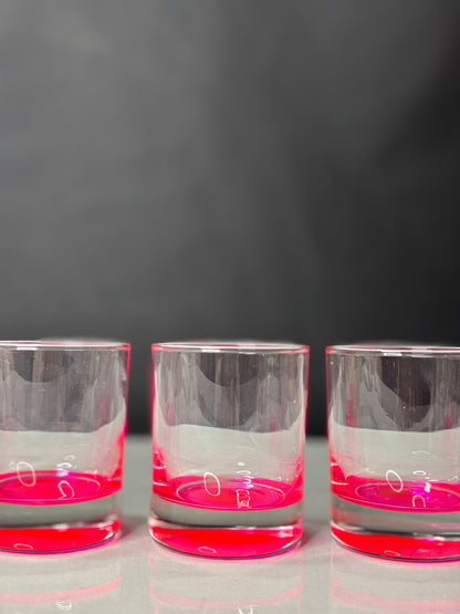 18 fluoreszierende pinke Vintage-Trinkgläser – Produktfoto 5