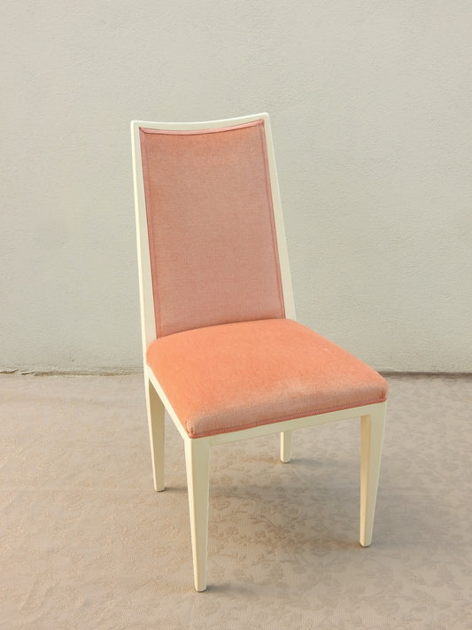 Eleganter Polsterstuhl Rosa Art Deco