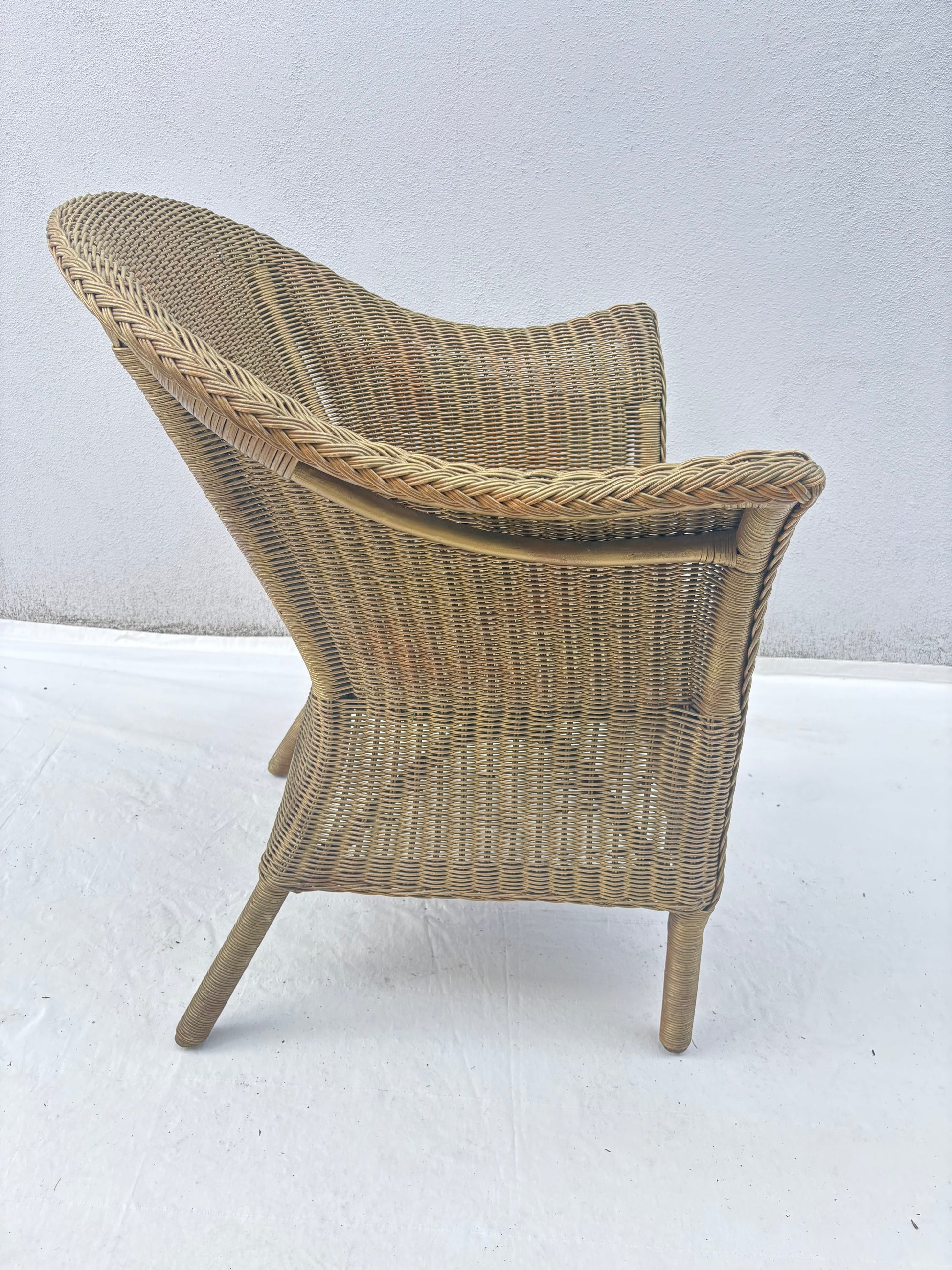 Vintage 2er Set Rattansessel – Fächerlehne mit Rautenmotiv - Artikelbild von Fummel & Gedöns Secondhand-Store