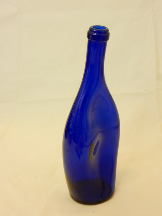 Glasvase dunkelblau "Flasche"