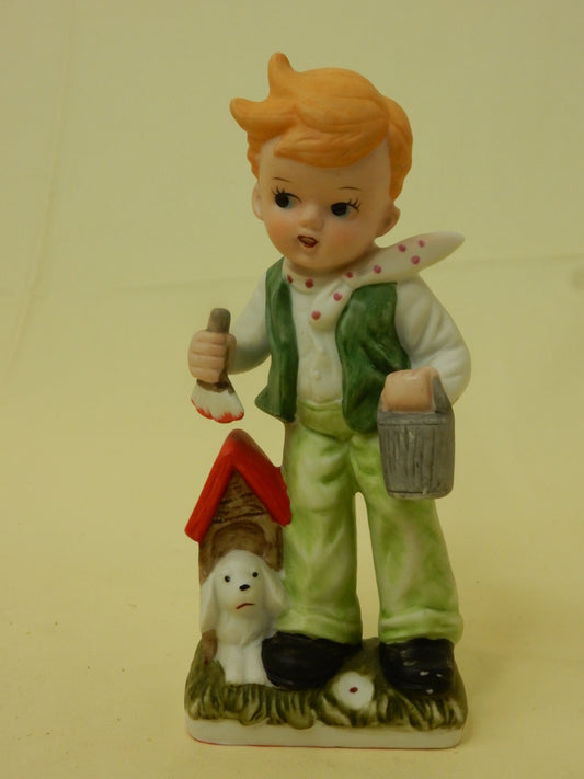 Vintage Keramik-Figur "Junge mit Hund"