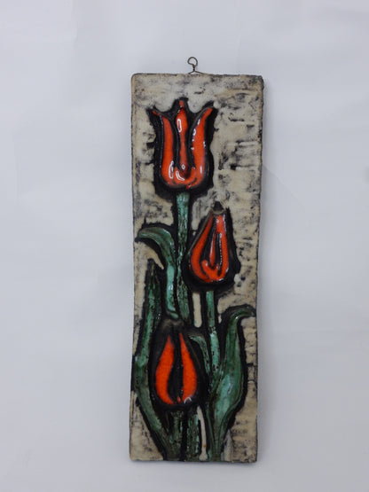 Wandkeramik Ton-Fliese Tulpen