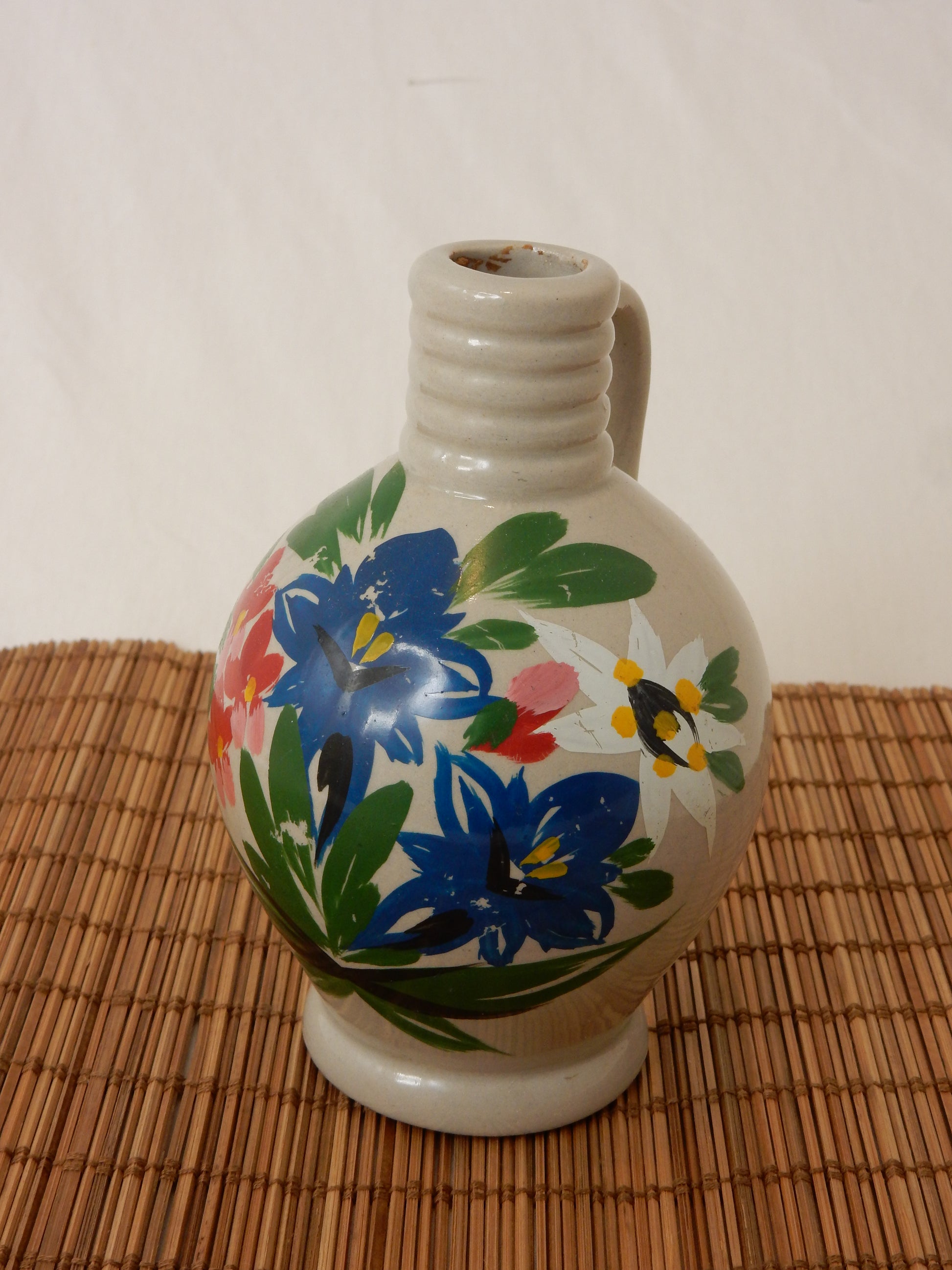 Kleine Vase Blumenmuster mit Henkel - Artikelbild von Fummel & Gedöns Secondhand-Store