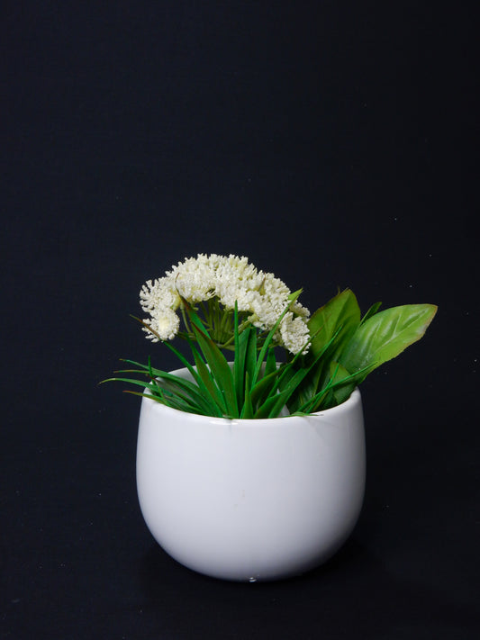 Vase weiß bauchig