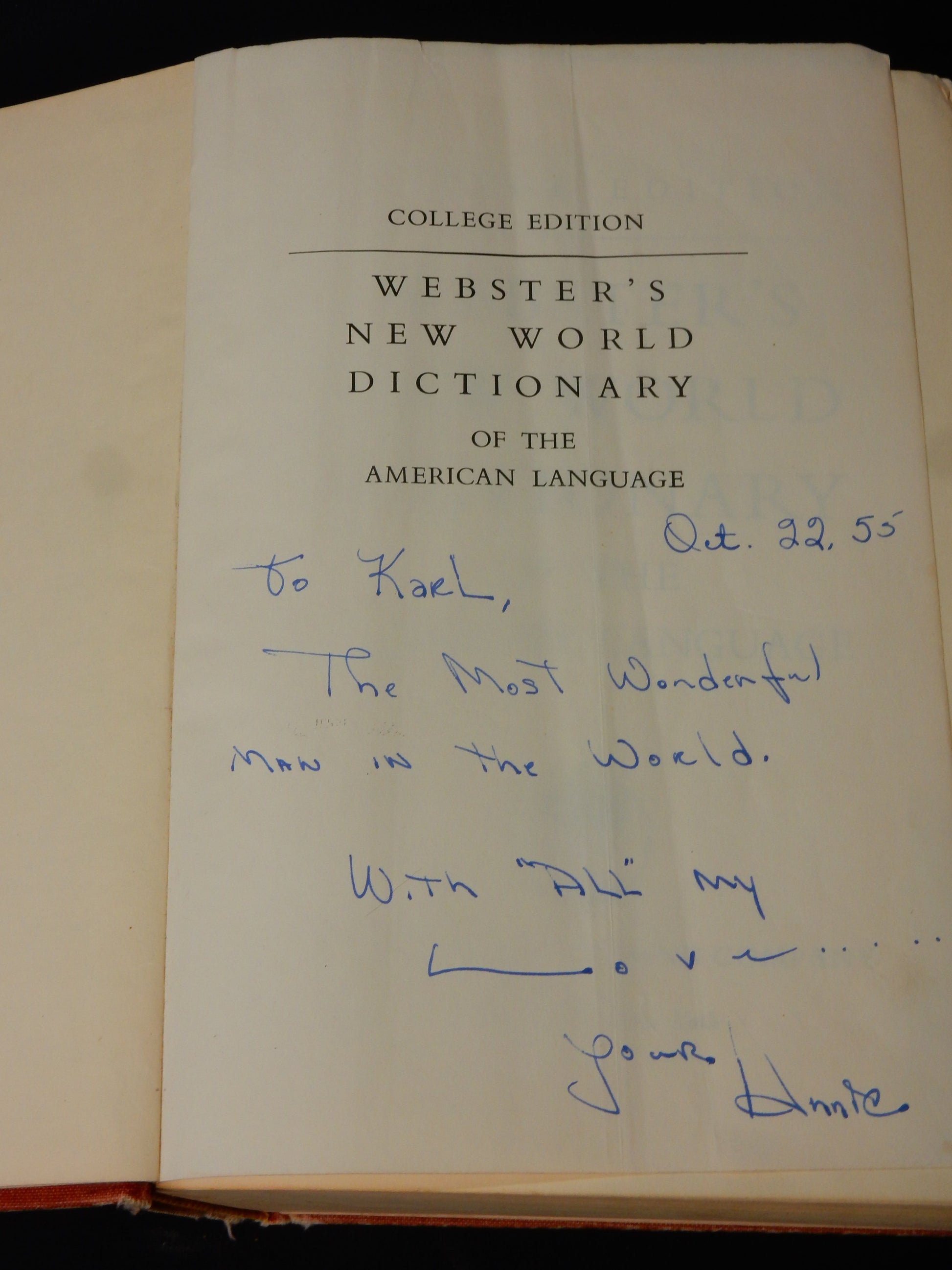 Buch &quot;Webster&#39;s New World Dictionary of the American Language&quot; - College Edition 1955 - Artikelbild von Fummel & Gedöns Secondhand-Store