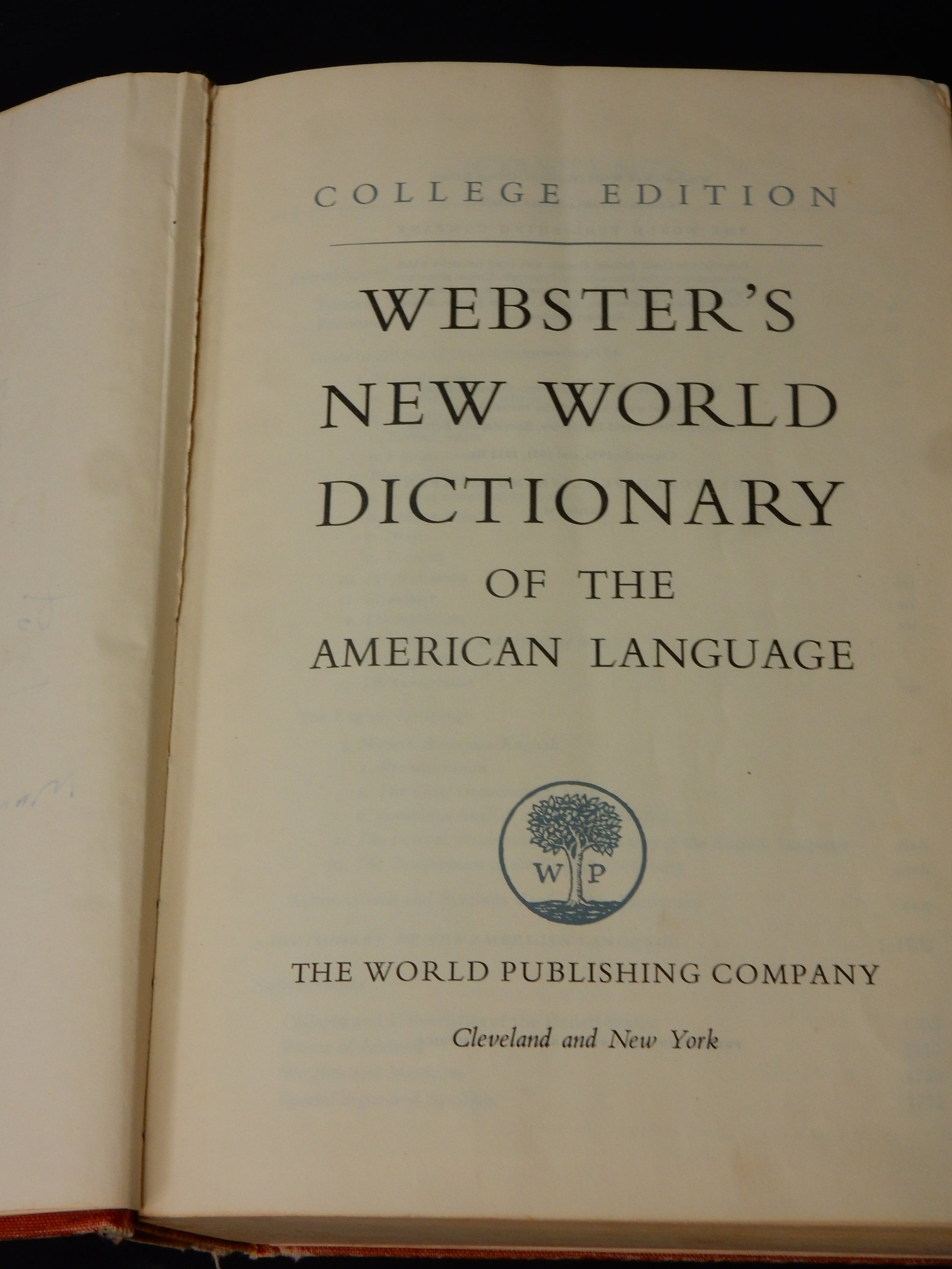 Buch &quot;Webster&#39;s New World Dictionary of the American Language&quot; - College Edition 1955 - Artikelbild von Fummel & Gedöns Secondhand-Store