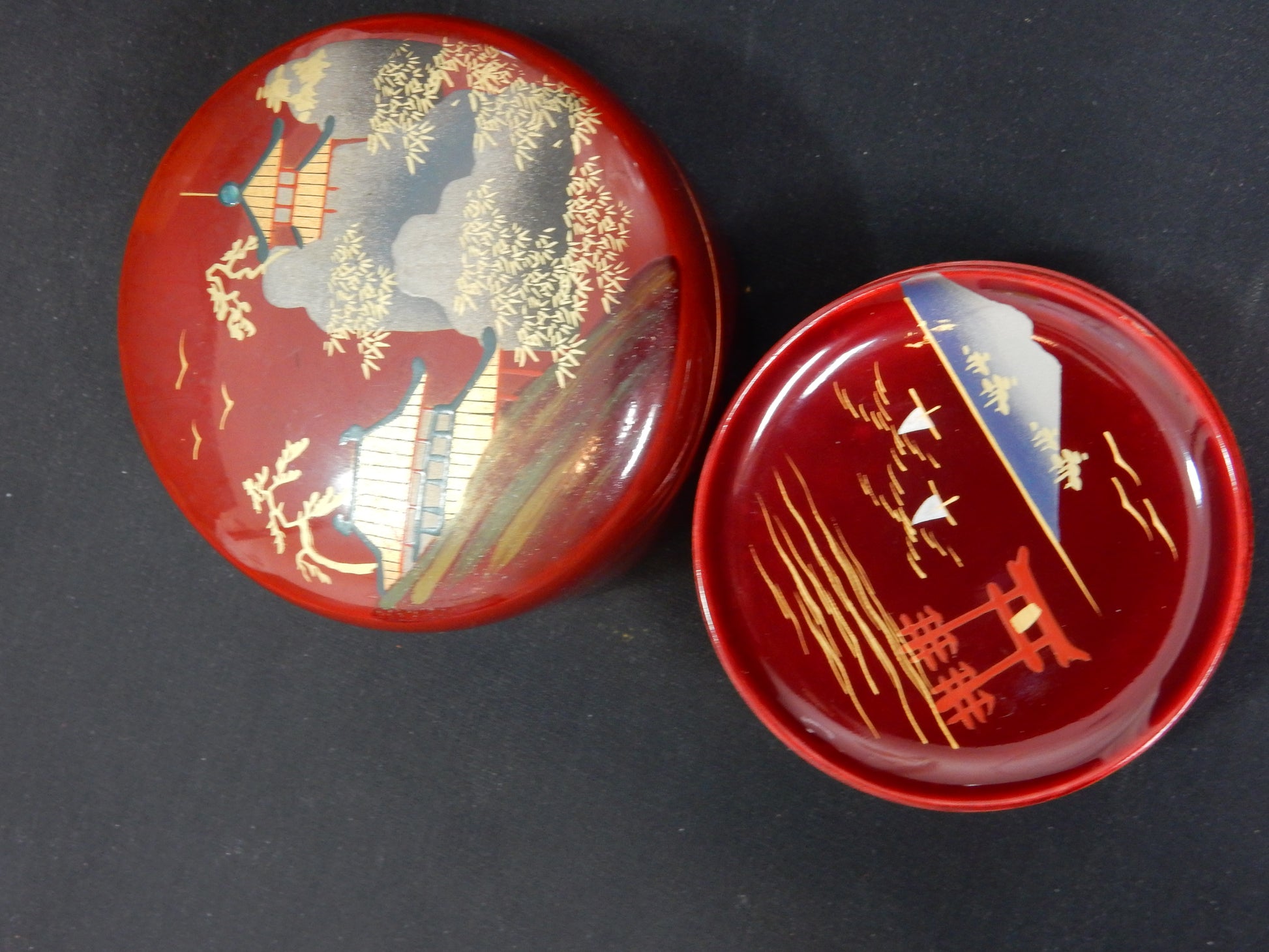 Japanisches Untersetzer-Set (6-teilig) - rot - Artikelbild von Fummel & Gedöns Secondhand-Store