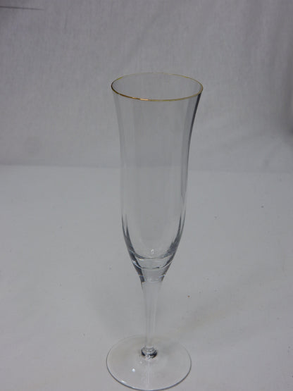 Sektglas geriffelt mit Goldrand