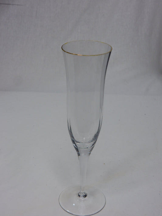 Sektglas geriffelt mit Goldrand