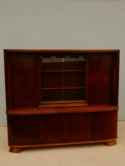 Art-Deco / Mid-Century Anrichte mit Vitrinenaufsatz