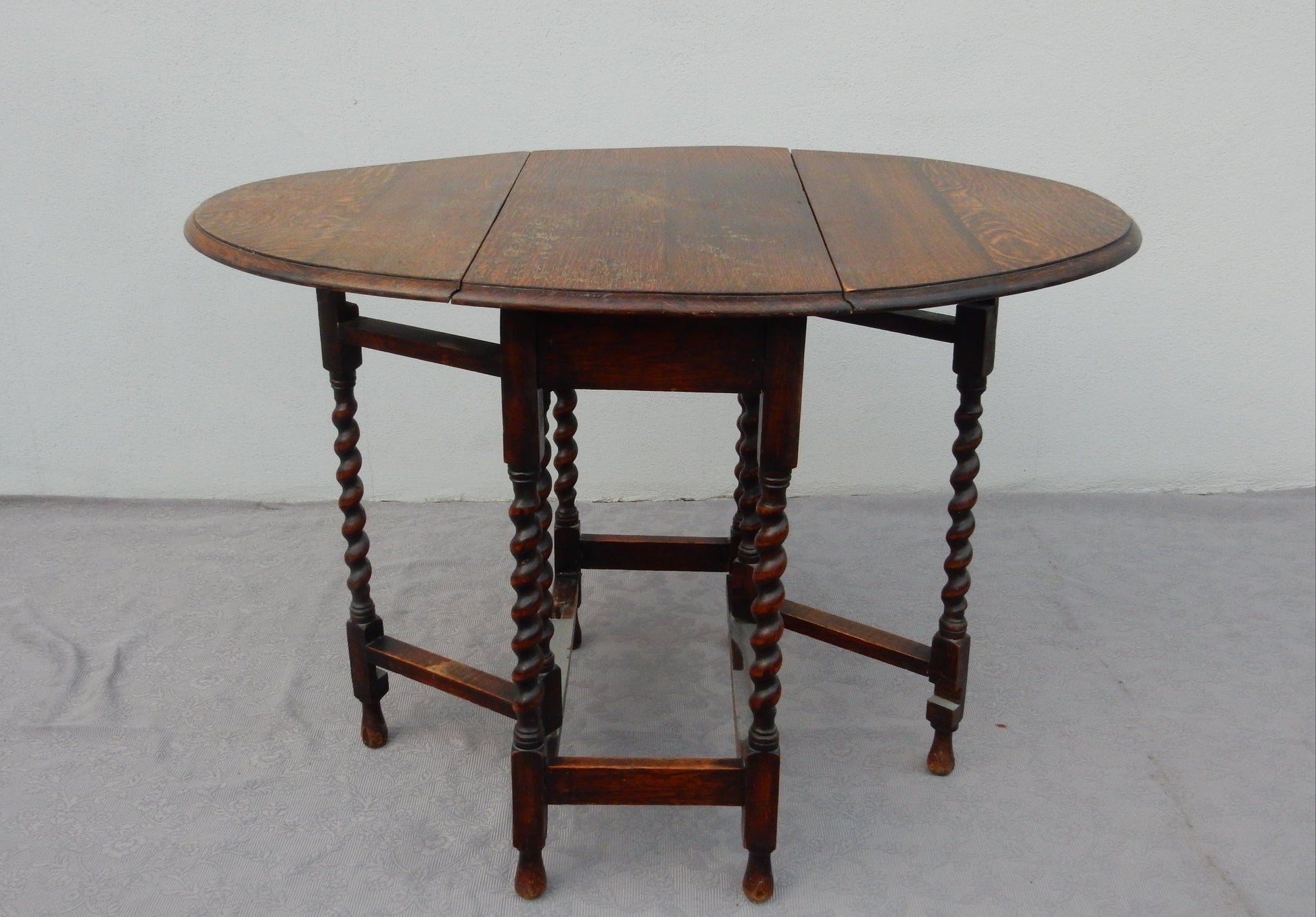 Vintage Gateleg Tisch mit Barley Twist Beinen (Eiche / Klapptisch) - Artikelbild von Fummel & Gedöns Secondhand-Store
