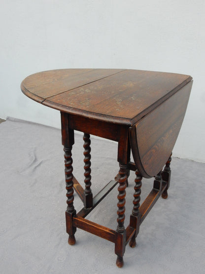Vintage Gateleg Tisch mit Barley Twist Beinen (Eiche / Klapptisch)