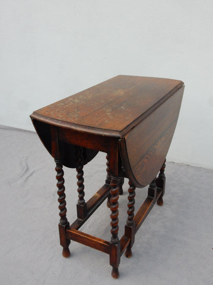 Vintage Gateleg Tisch mit Barley Twist Beinen (Eiche / Klapptisch)