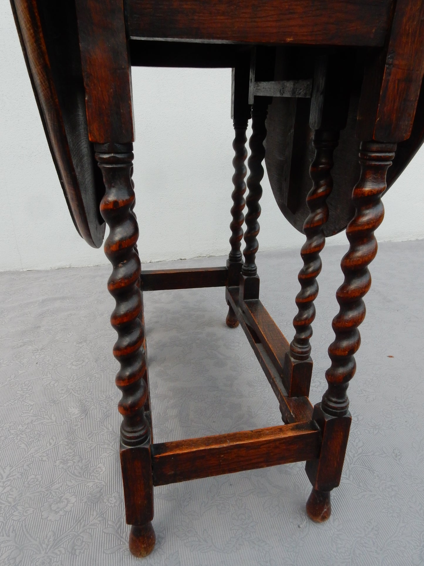 Vintage Gateleg Tisch mit Barley Twist Beinen (Eiche / Klapptisch)