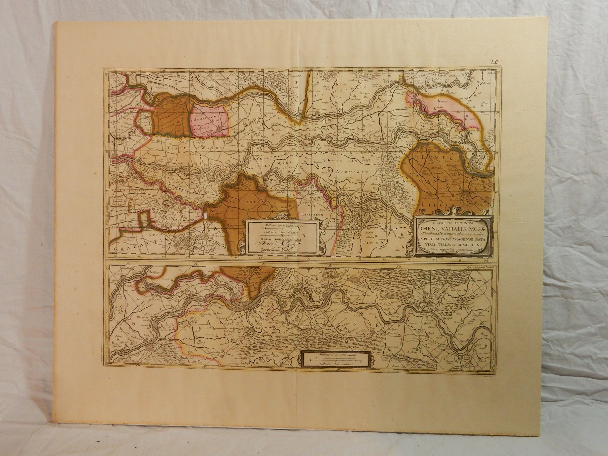 &quot;Descriptio Fluminum Rheni, Vahalis et Mosae&quot; - Kupferstich 17. Jhdt. - Artikelbild von Fummel & Gedöns Secondhand-Store