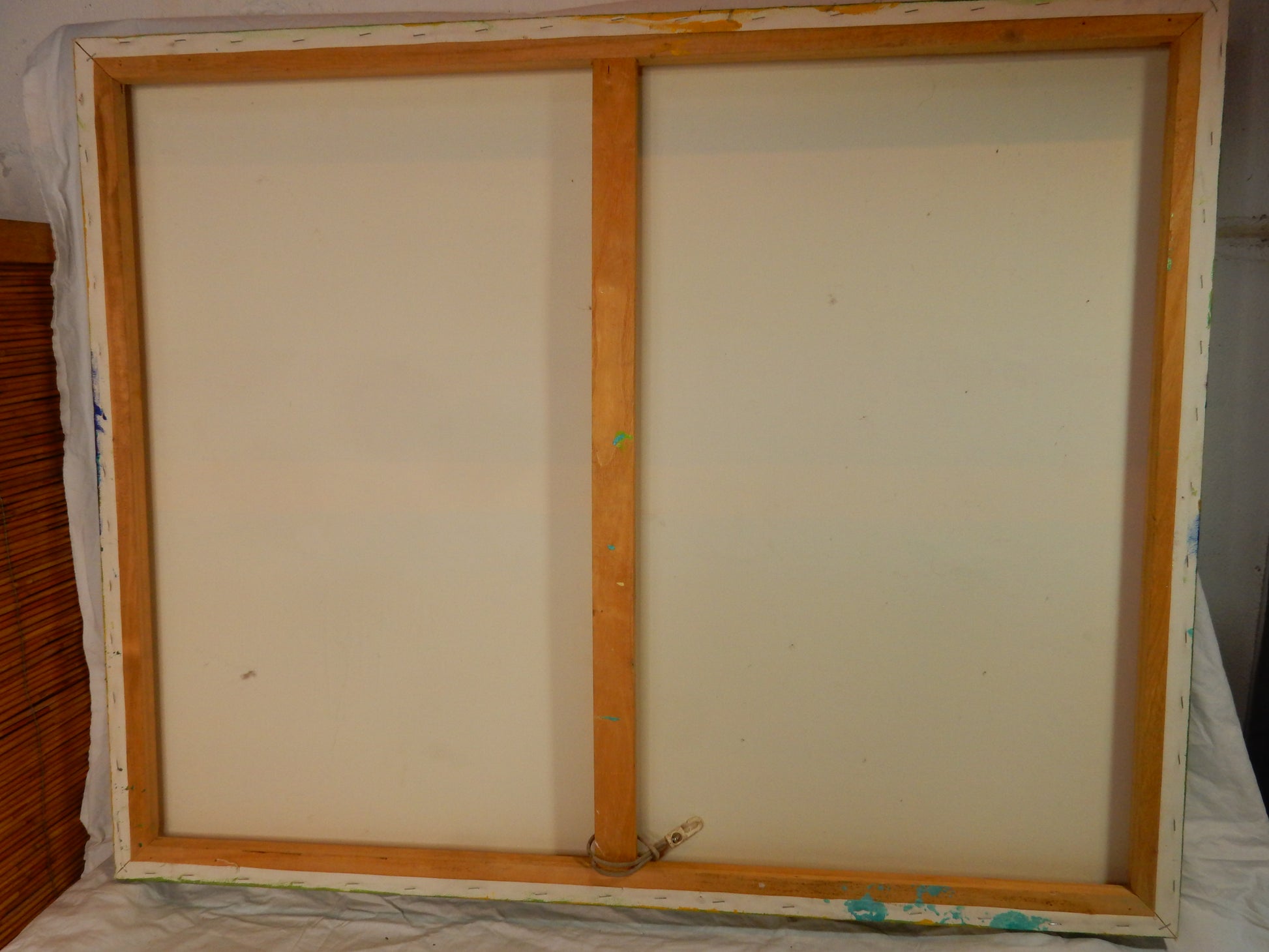 Abstraktes Gemälde in Gelb-Grün-Blau (80 × 100 cm) - Artikelbild von Fummel & Gedöns Secondhand-Store