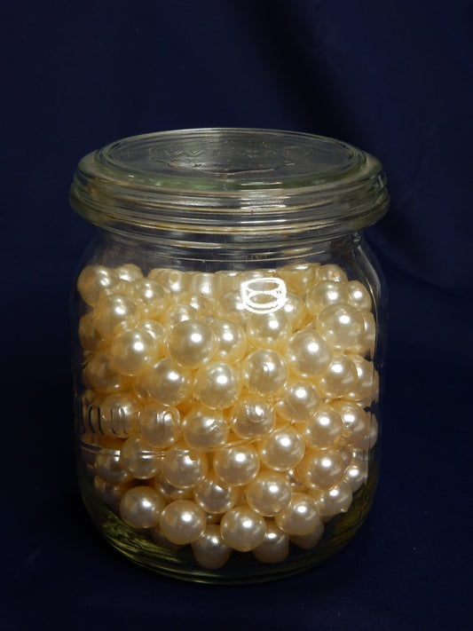 15 mm Imitations-Perlen (Acryl/ABS) – ca. 500 Stück, elfenbein/creme