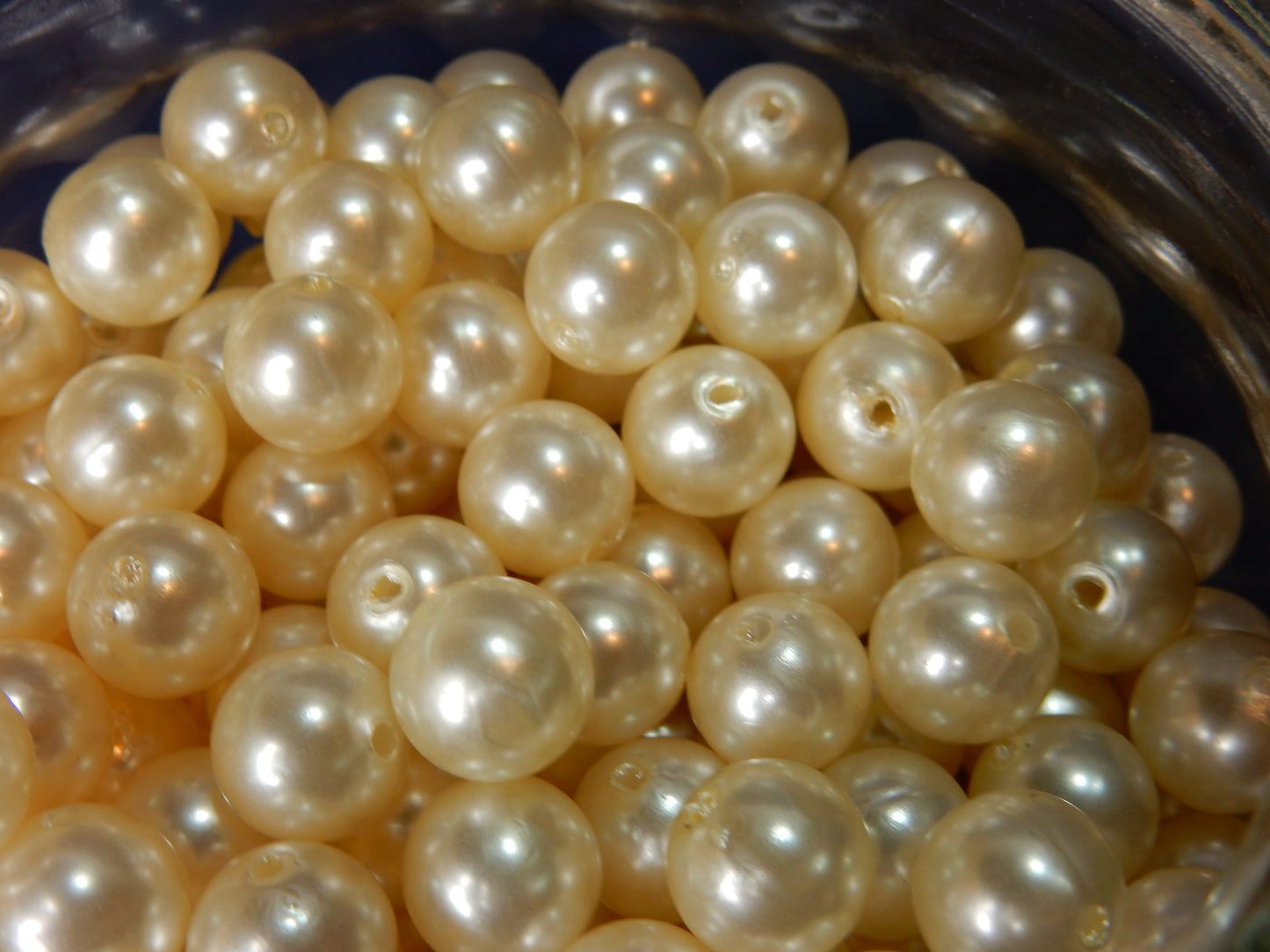 10 mm Imitations-Perlen (Acryl/ABS) – ca. 1600 Stück, elfenbein-weiß