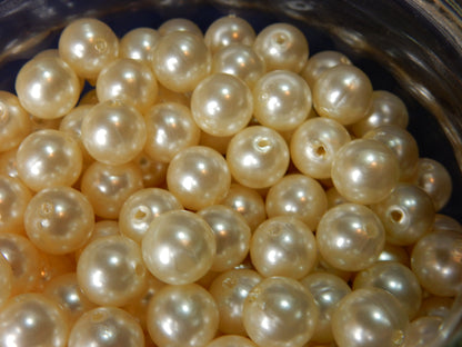 10 mm Imitations-Perlen (Acryl/ABS) – ca. 1600 Stück, elfenbein-weiß