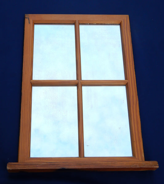 Wandspiegel im Landhaus-Fensterrahmen-Design - Holz (ca. 51 × 66 cm)