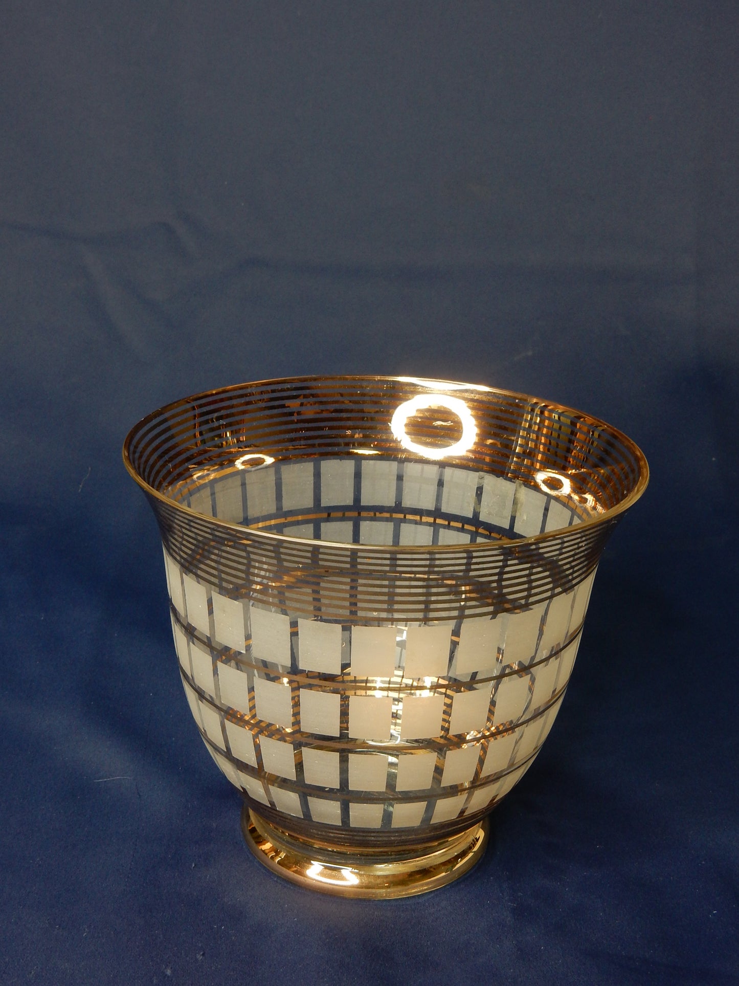 Böhmische Art-Déco Glasschale – Made in Czechoslovakia – Golddekor – 1930er Jahre