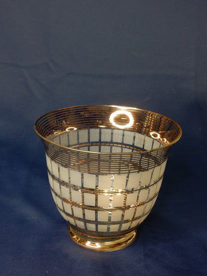 Böhmische Art-Déco Glasschale – Made in Czechoslovakia – Golddekor – 1930er Jahre