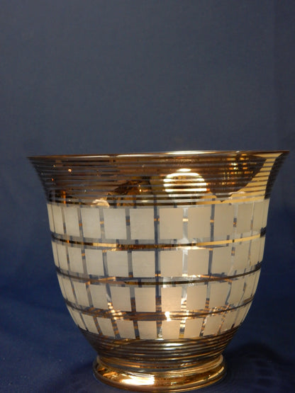 Böhmische Art-Déco Glasschale – Made in Czechoslovakia – Golddekor – 1930er Jahre
