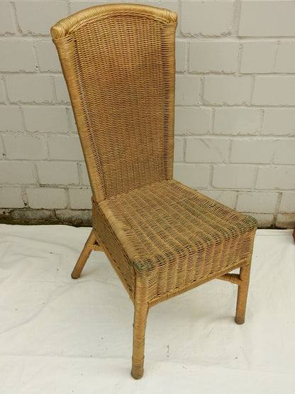 Vintage Hochlehner-Korbstuhl in Natur – elegantes Flechtwerk