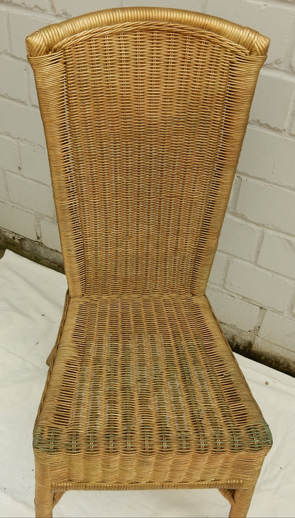 Vintage Hochlehner-Korbstuhl in Natur – elegantes Flechtwerk