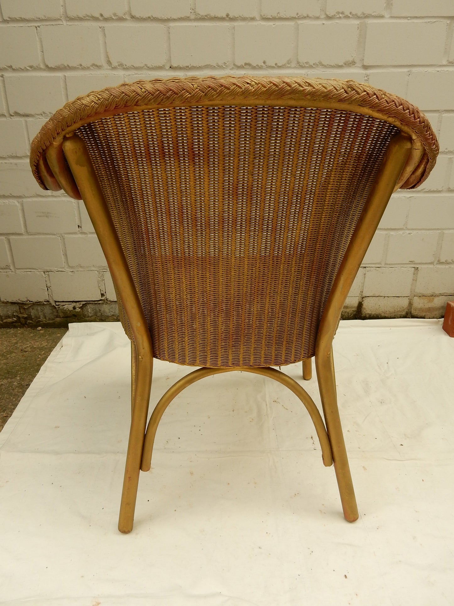 Original Lloyd Loom Sessel Rückansicht