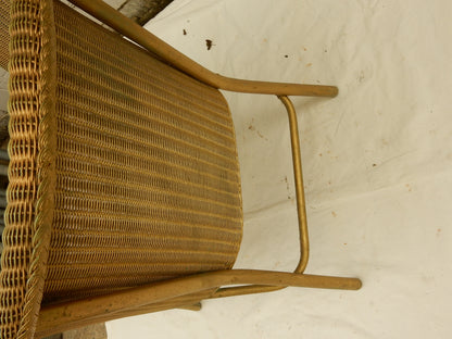 Original Lloyd Loom „Lusty“ Sessel – England, Vintage Flechtsessel mit Kissen