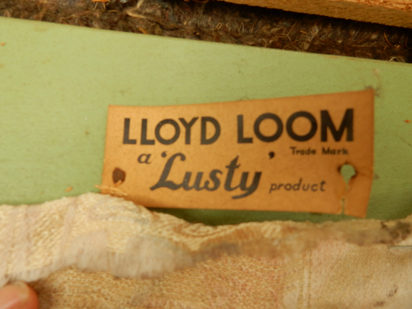 Lloyd Loom a Lusty product Herstelleretikett