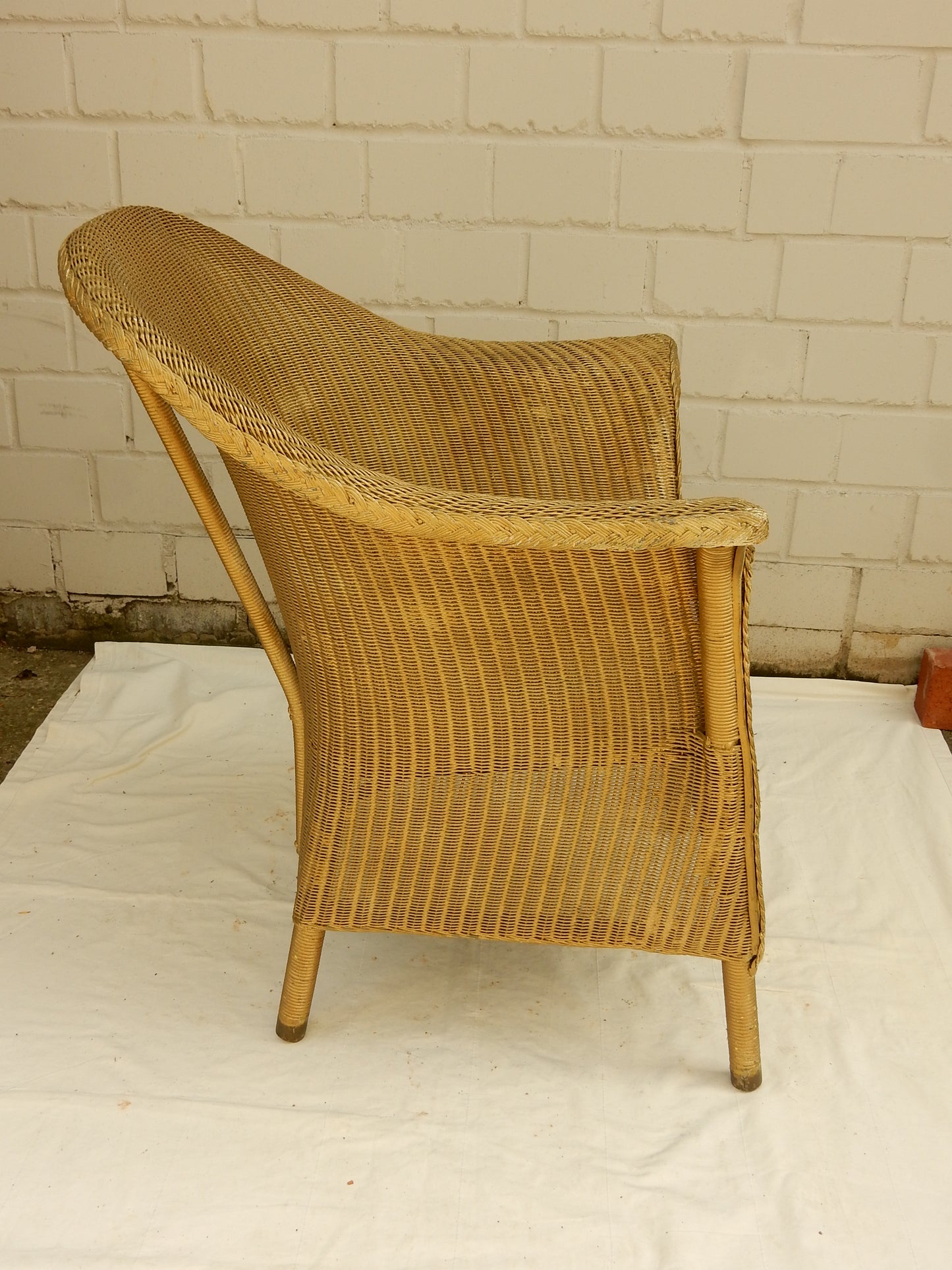 Original Lloyd Loom Sessel – W. Lusty & Sons, England, Vintage