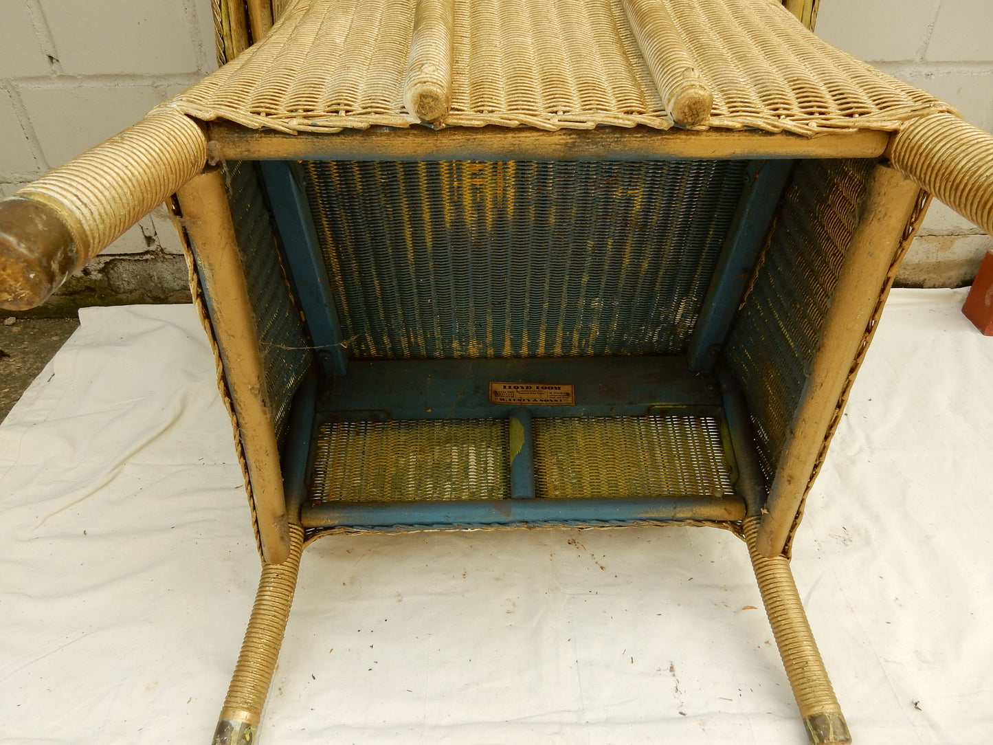 Original Lloyd Loom Sessel – W. Lusty & Sons, England, Vintage