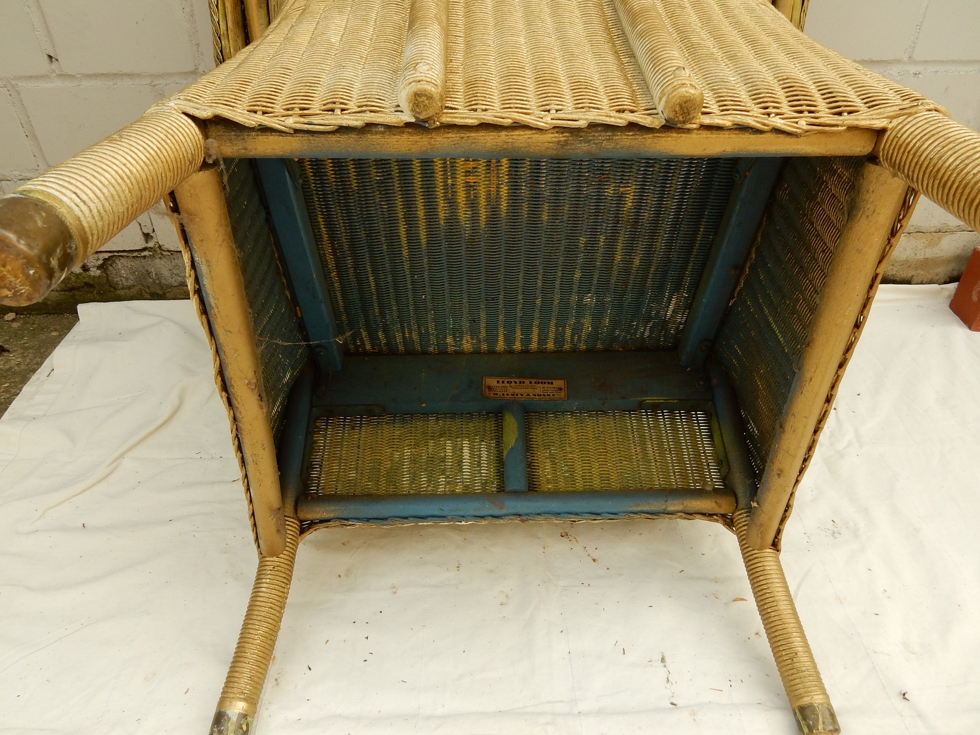 Original Lloyd Loom Sessel – W. Lusty &amp; Sons, England, Vintage - Artikelbild von Fummel & Gedöns Secondhand-Store