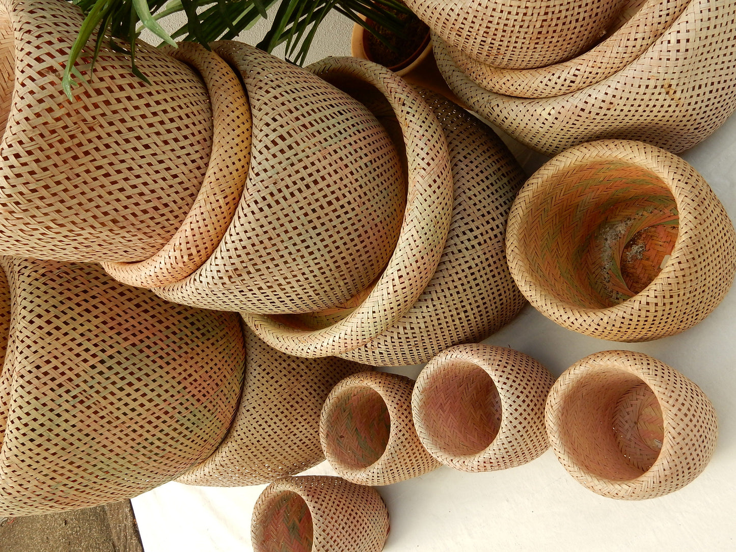Boho Bambus Pflanzkorb Set