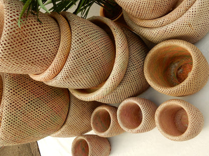 Boho Bambus Pflanzkorb Set